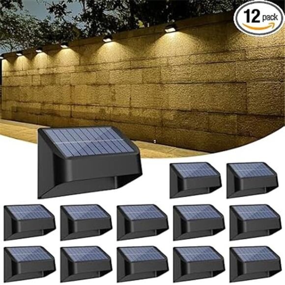 Brighter Solar Fence Lights 12 Pack, RGB 8 Colors, Dusk to Dawn Deck Light - Picture 1 of 7